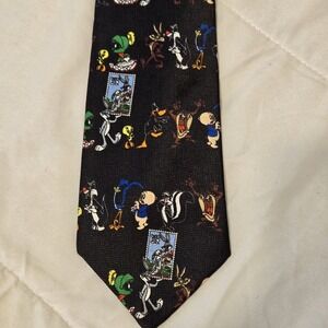 Vintage Looney Tunes Warner Bros US Stamp Collection Necktie 1997 56"